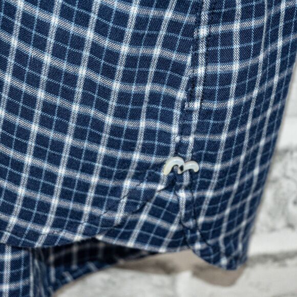 EVISU Men's Button up Shirt Long Sleeve Blue check Cotton Size Small - Picture 7 of 8